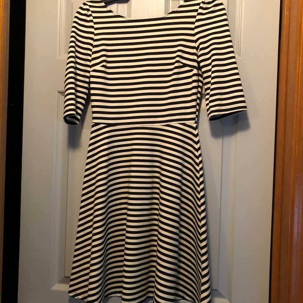 Pixley black and white striped dress